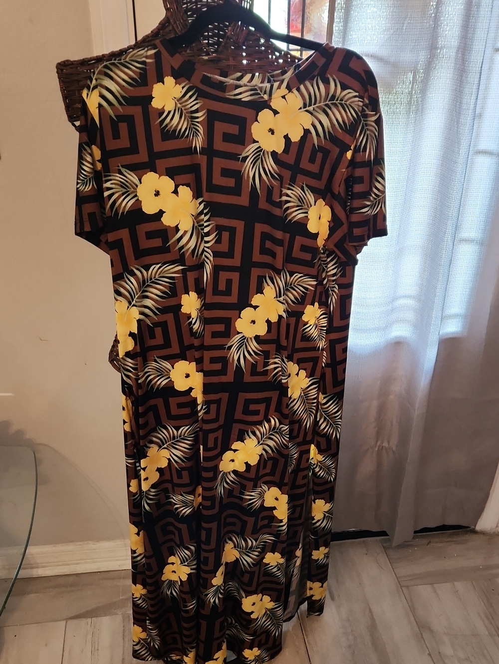 Women’s Brown & Yellow Floral Maxi Dress